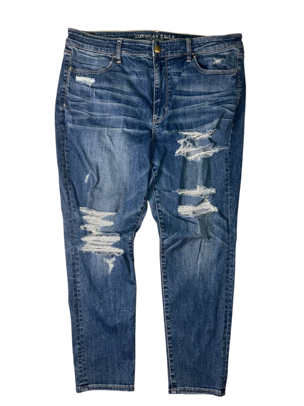 American Eagle Super Stretch X Distressed Skinny Jeans Size 18 Short - Picture 2 of 6